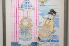 (18) 202601 作品展： 永澤征治 (水彩) 兄妹人形